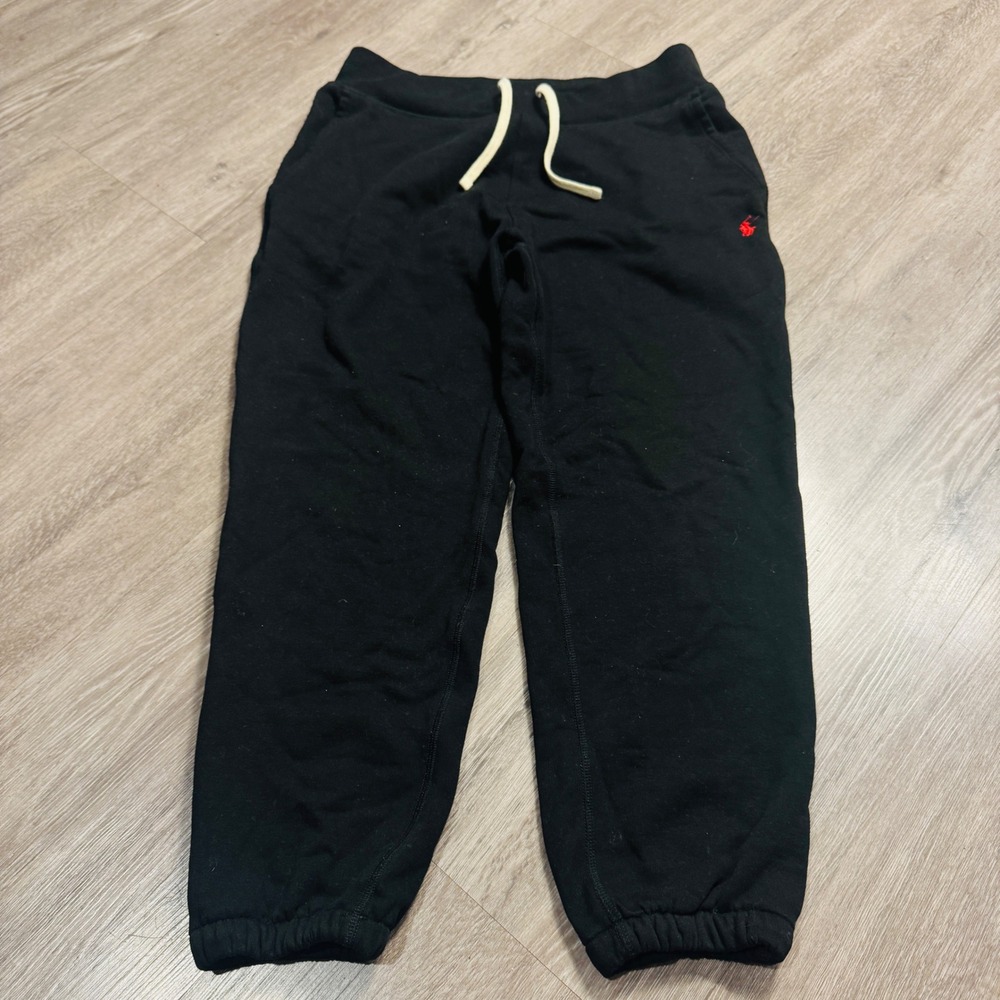 Polo Ralph Lauren Mens Jogger Sweatpants Black Red Pony Logo Size Large